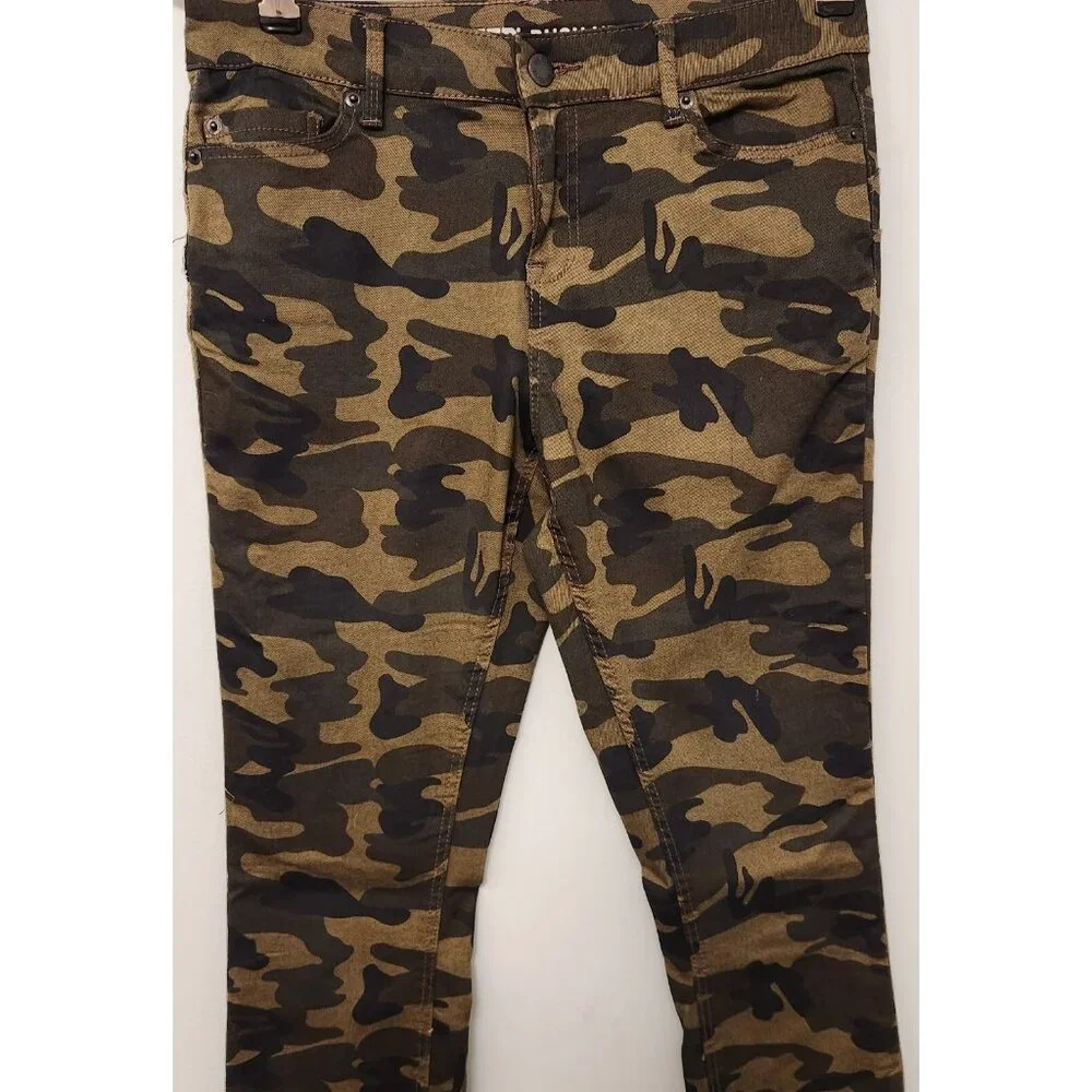 Womens Joe Boxer Push Up Skinny Jeans Camo‎ Stretch Green Juniors Size 3 EUC